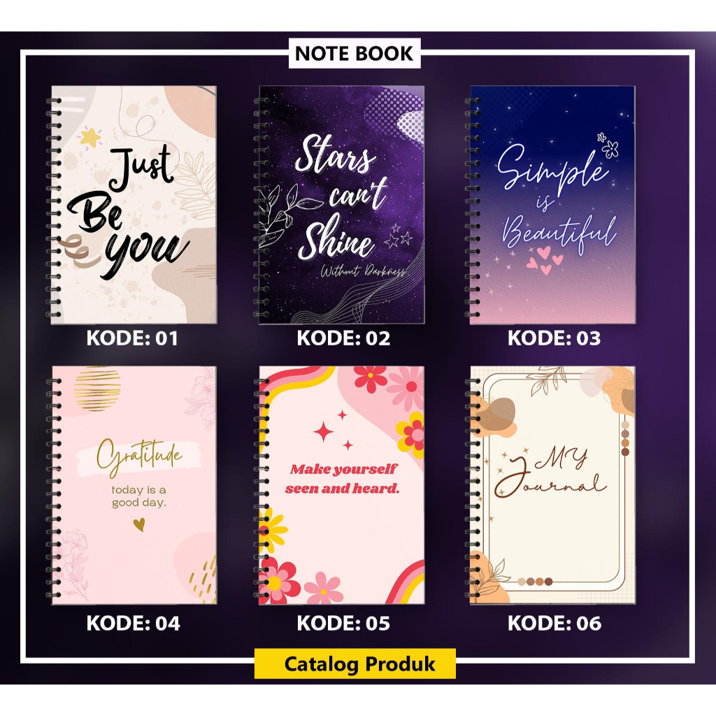 Jual (NS-007) BUKU TULIS NOTEBOOK A5 14,8 cm x 21.0 cm dan A6 10,5 x 14 ...