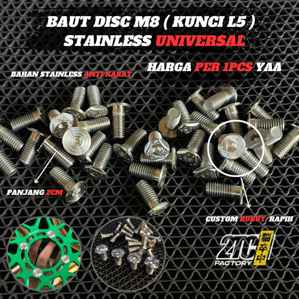 Jual Baut Disc Disk Probolt Cakram Piringan Stainless Baut Titanium Baut Disk Baut Cakram Honda