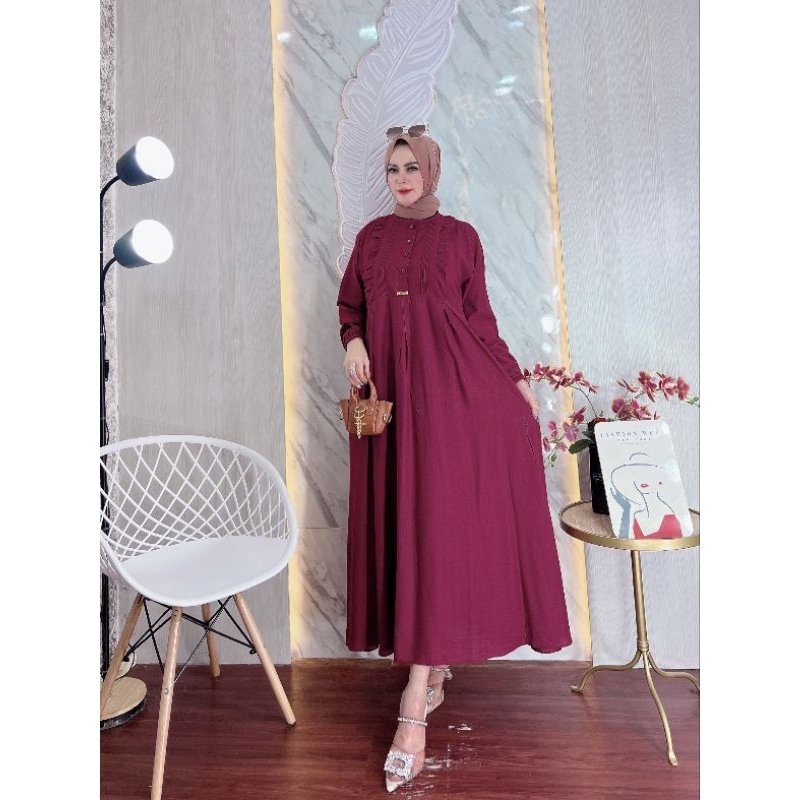 Jual Gamis Inara Polo Linen Premium | Shopee Indonesia