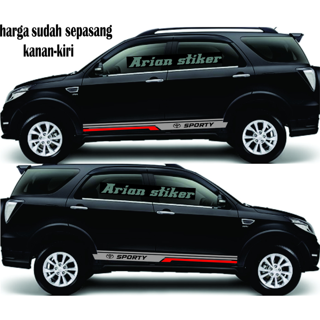 Jual Stiker Cutting Mobil Rush Striping List Minimalis Toyota Rush