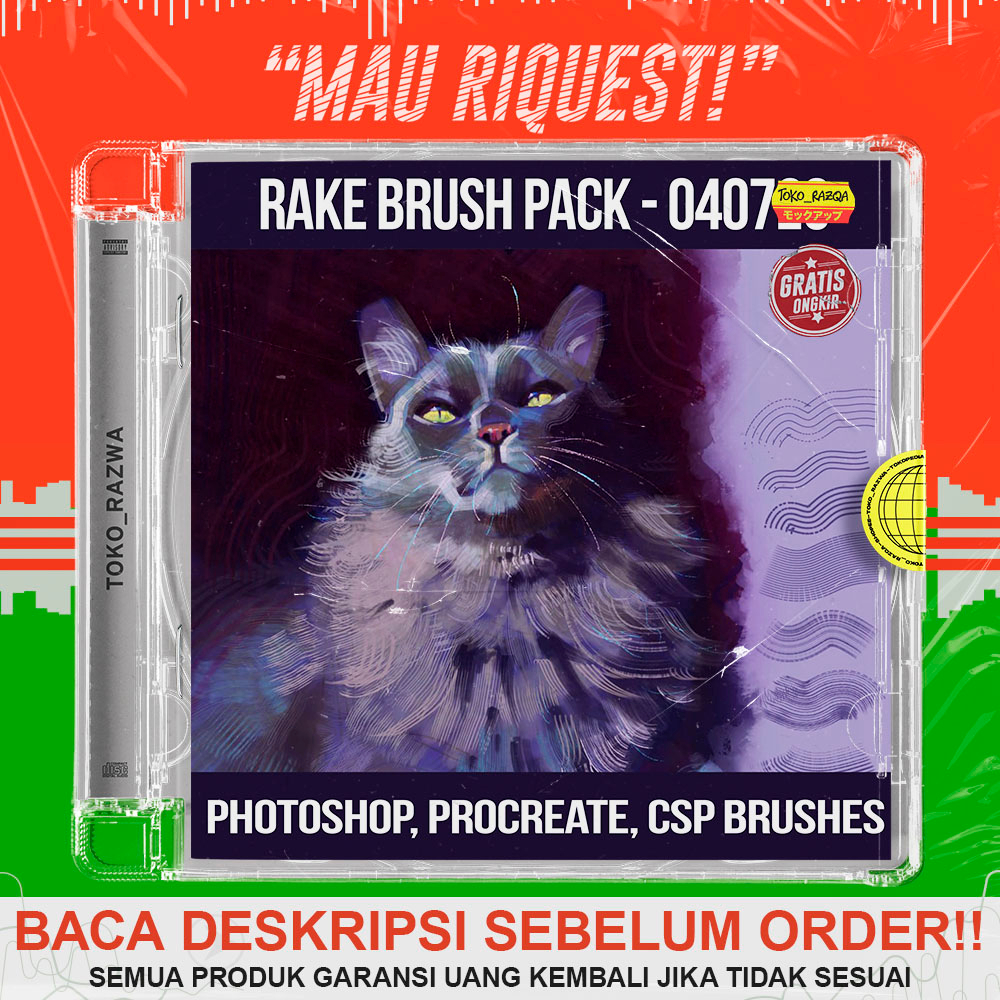 Jual Procreate, CSP Brushes Rake Brush Pack 040723