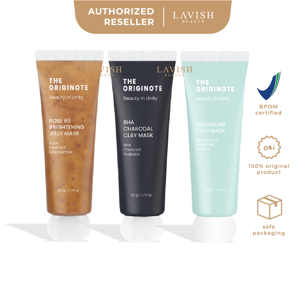 Jual THE ORIGINOTE Rose B3 Brightening Jelly Mask // BHA Charcoal Clay ...