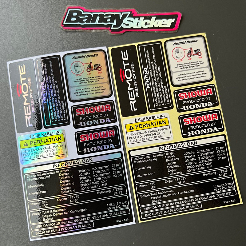 Jual Stiker Sticker PENTING PERINGATAN HONDA Matic Set | Shopee Indonesia