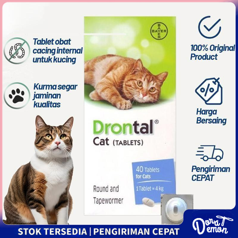 Jual TRS DRONTAL CAT 1 tablet Asli Original Obat Cacing Kucing Anak