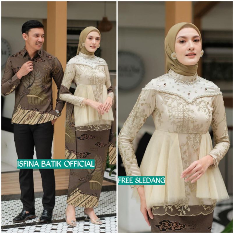 Jual Couple Kebaya Modern Baju Wisuda Tunangan Lamaran Terbaru Baju Batik Brokat Couple Amera