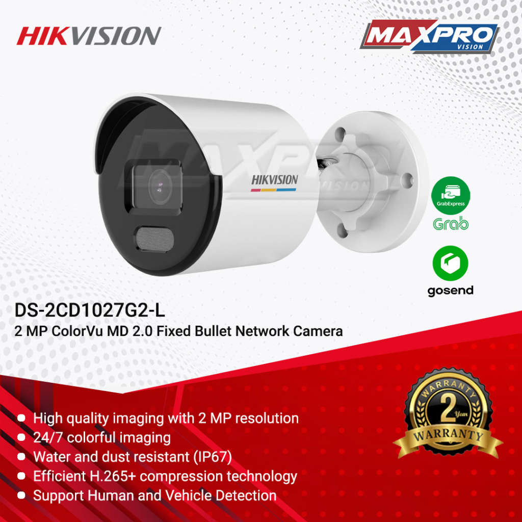 Jual Ds 2cd1027g2 L Hikvision Ip Camera 2mp Colorvu Bullet Shopee