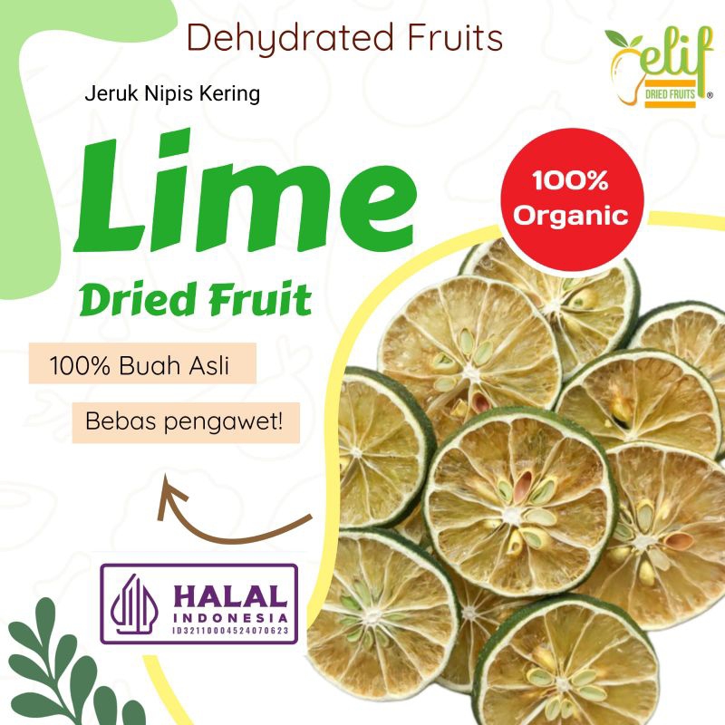 Jual Elif Dried Fruits Bulk Size [ 1 Kg ] Dried Lime Slice Jeruk Nipis