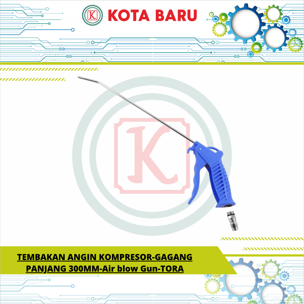 Jual Tembakan Angin Kompresor Gagang Panjang 300mm Air Blow Gun Tora