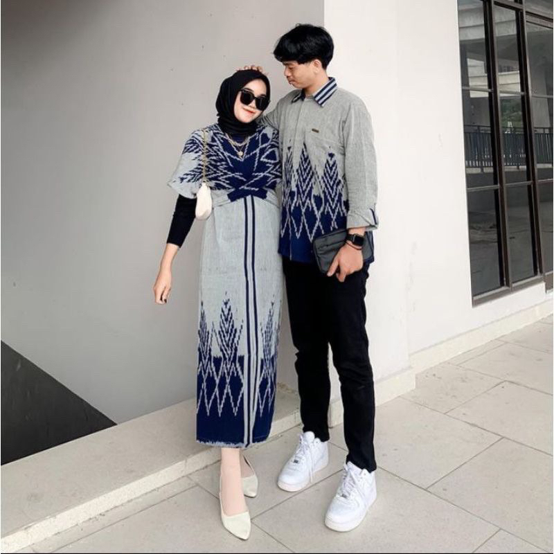 Jual READY STOK RAISA COUPLE BAJU TENUN BLUE GRASS BAJU KONDANGAN ...