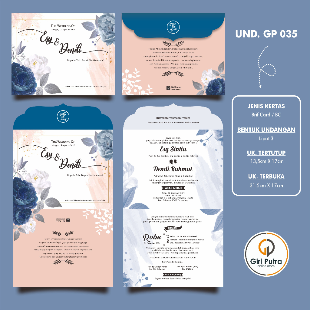 Jual Undangan Pernikahan / UND. GP 035 | Shopee Indonesia
