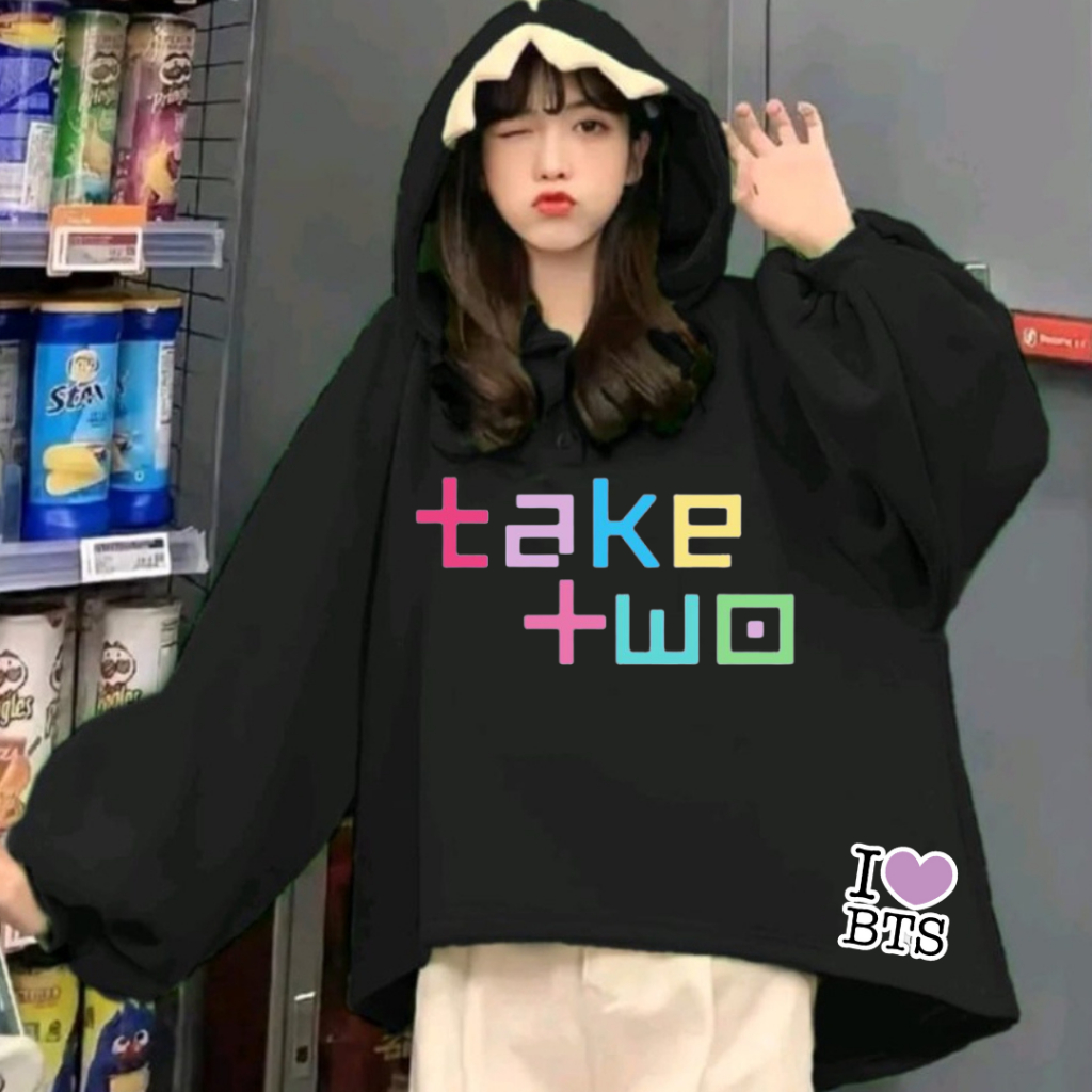 Jual Bonus topi Hoodie Take two unik unlimited cute dino model promo free topi bts 10 orang pertama Shopee Indonesia