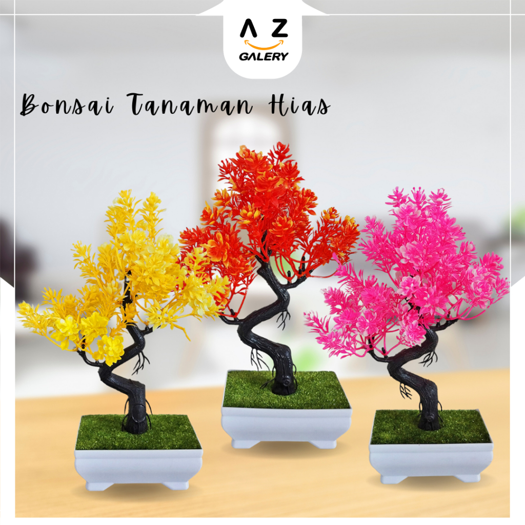 Jual Ornamen Pot Bonsai Tanaman Bunga Plastik Dekorasi Rumah Tanaman