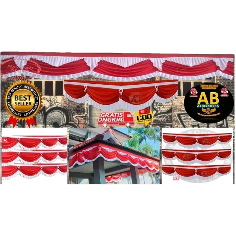 Jual Bendera merah Putih Rumbai Polos Terbaru Top no 1 | Shopee Indonesia