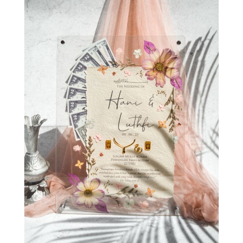Jual MAHAR FRAME A3-BACKGROUND akrilik bingkai pernikahan acrylic
