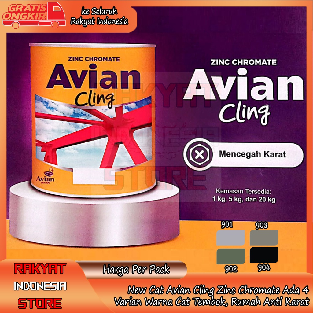Jual AVIAN CLING ZINC CHROMATE 1 KG / CAT DASAR BESI Shopee Indonesia