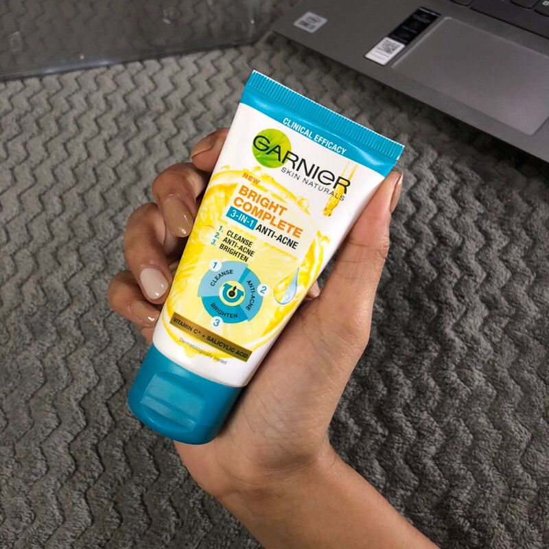 Jual Garnier Bright Complete 3in1 Anti Acne Facial Wash 50ml Shopee