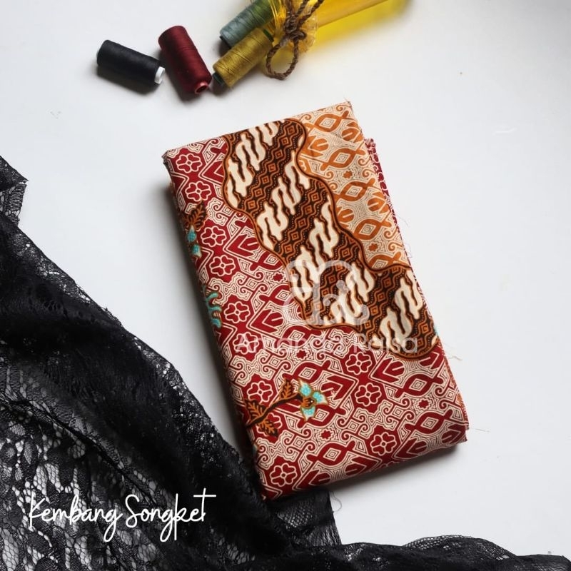 Jual Kain Batik Meteran Potongan Motif Kembang Songket Shopee Indonesia 8965