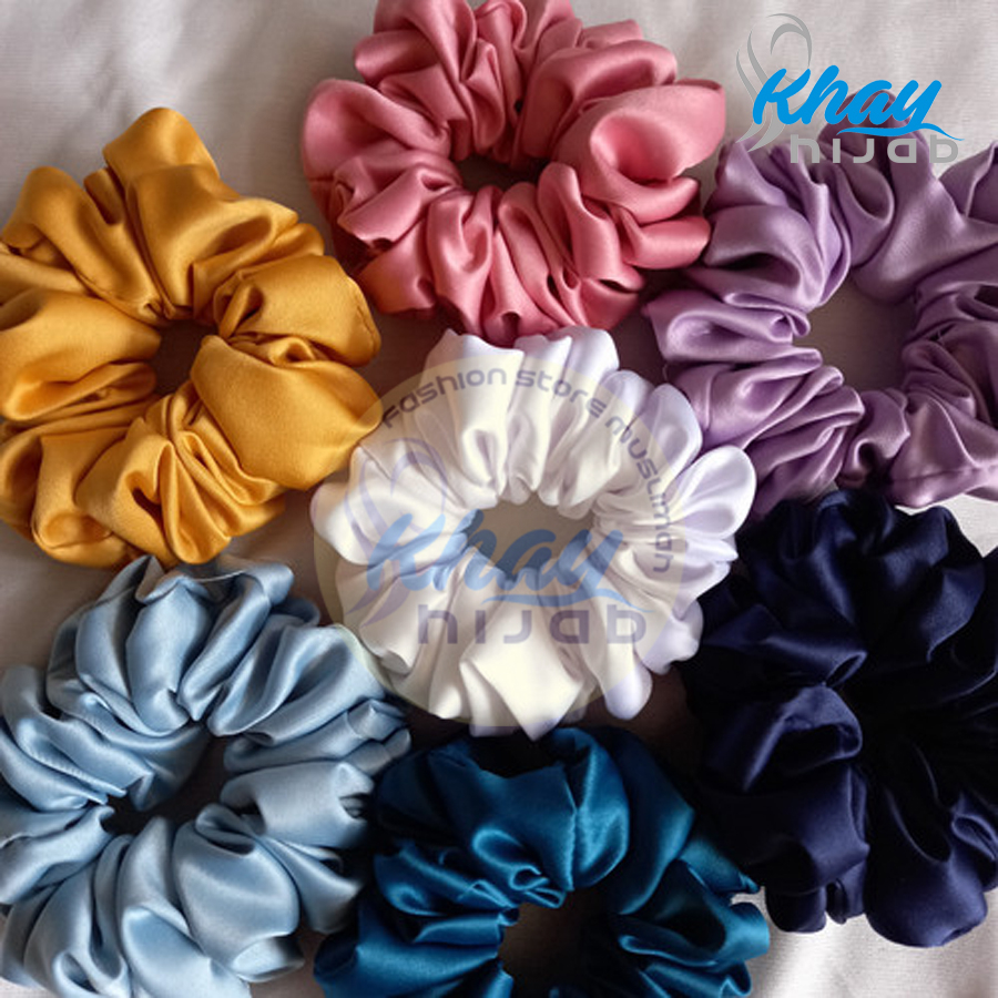 Jual Ikat Rambut Scrunchie Satin Jumbo Premium Korea Cepol Hijabkunciran Shopee Indonesia 