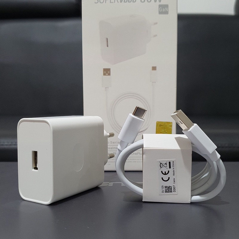 Jual 80W Charger Oppo Super VOOC Type C Super Fast Charge Reno 5 6 7 8 ...