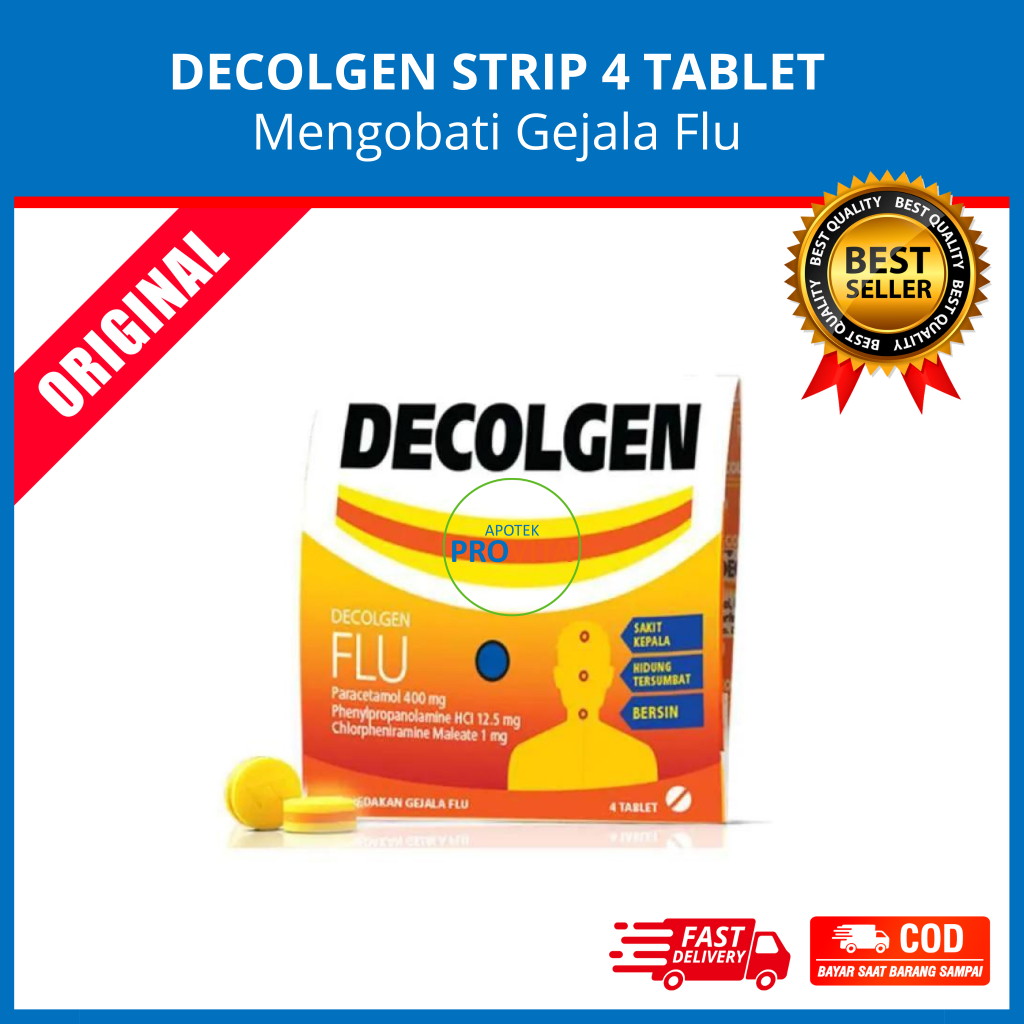 Jual DECOLGEN FLU 1 STRIP 4 TABLET - Obat Flu / Demam / Sakit Kepala ...