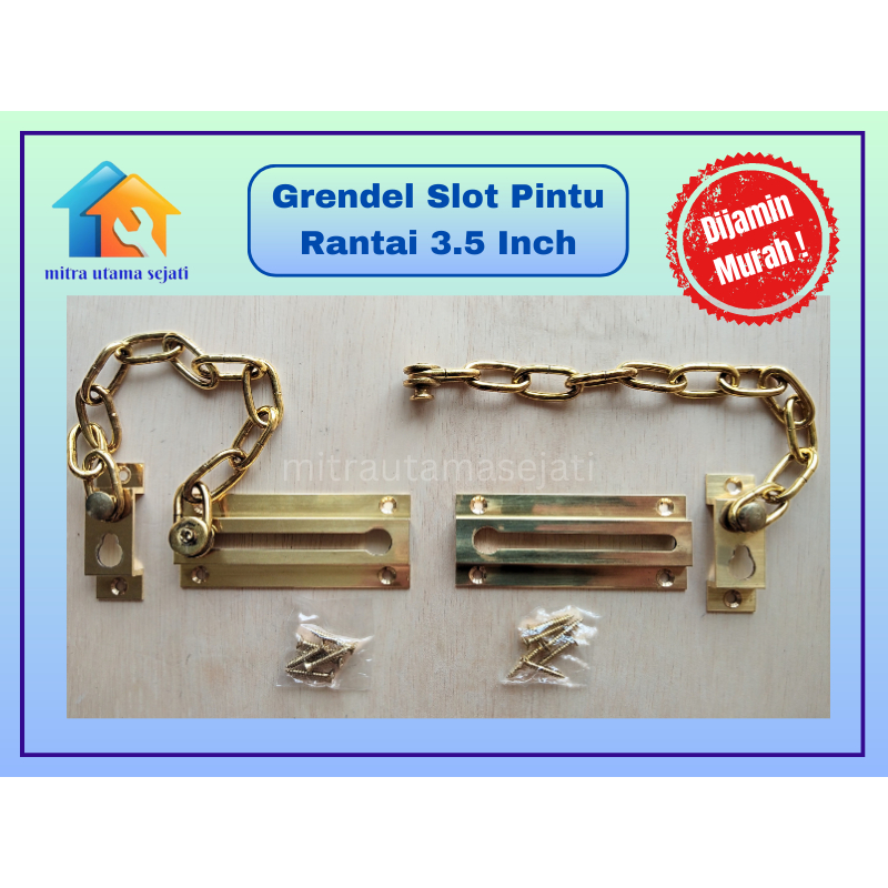 Jual Grendel Slot Rantai Selot Pintu Kunci Rantai Kuningan SELLERY Shopee Indonesia