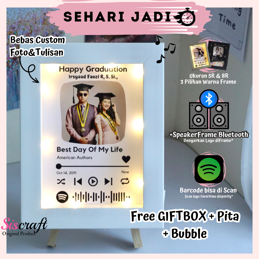 Jual Spotify Music Frame Kado Anniversary / Kado Wisuda / Kado Ulang