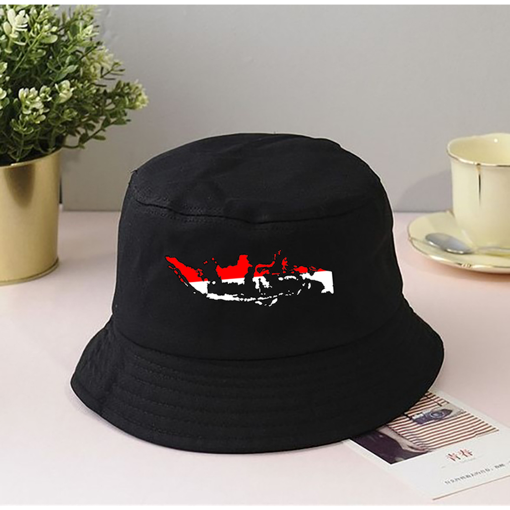 Jual Bucket Hat Sablon Peta Indonesia Special Kemerdekaan Indonesia ...