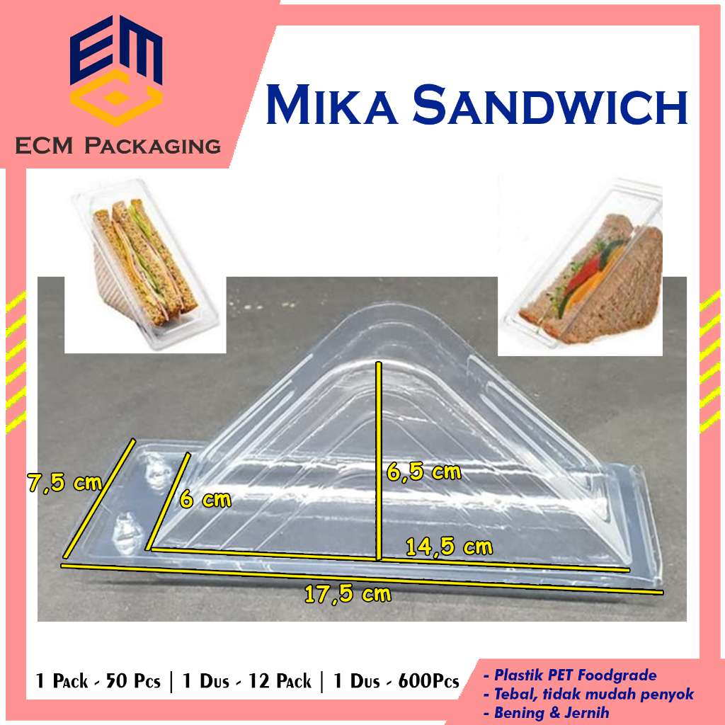 Jual Mika Sandwich Segitiga / Mikas Roti Tawar 50pcs | Shopee Indonesia