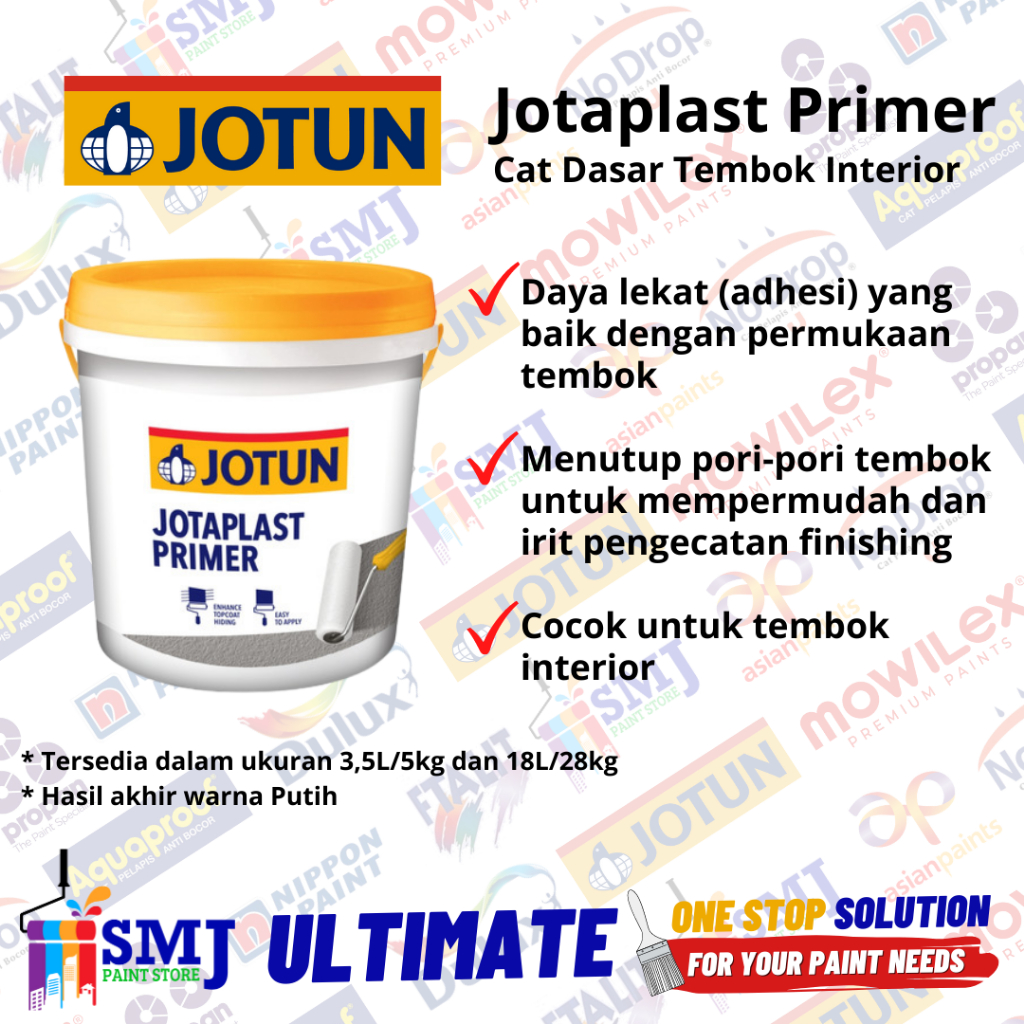 Jual Cat Dasar Tembok Interior Jotun Jotaplast Primer 35l 5kg Shopee Indonesia 5335