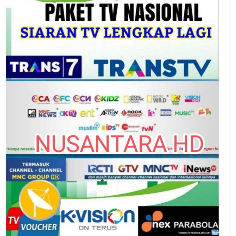 Jual NUSANTARA HD 6 BULAN RCTI, GTV, MNCTV, DLL | Shopee Indonesia