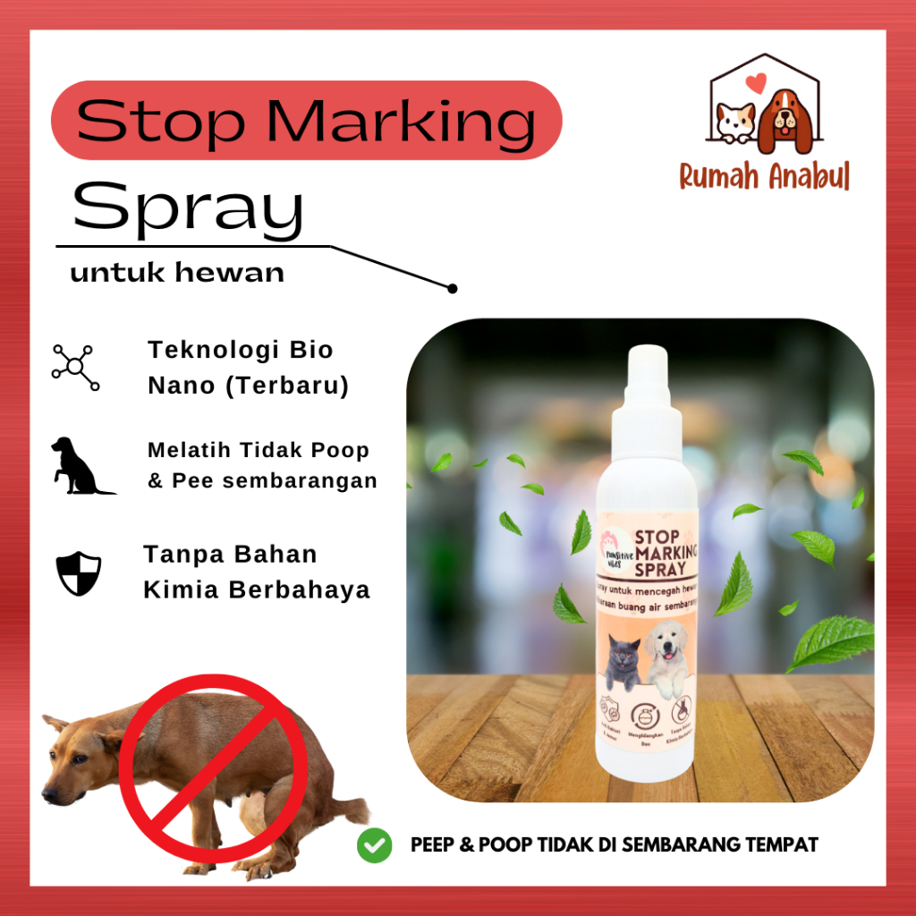 Dog poop repellent top spray