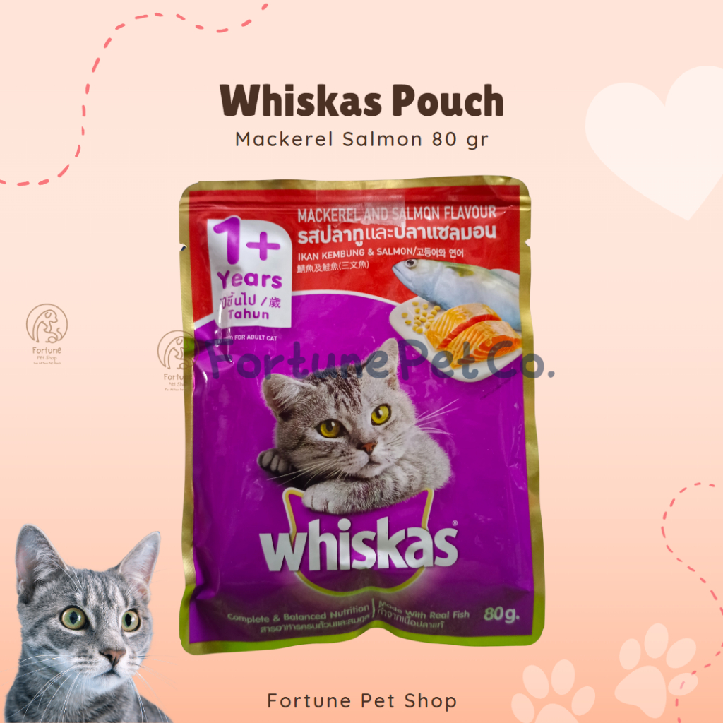 Jual Whiskas Pouch 80 gram Mackerel Salmon Whiskas Makanan Kucing Basah