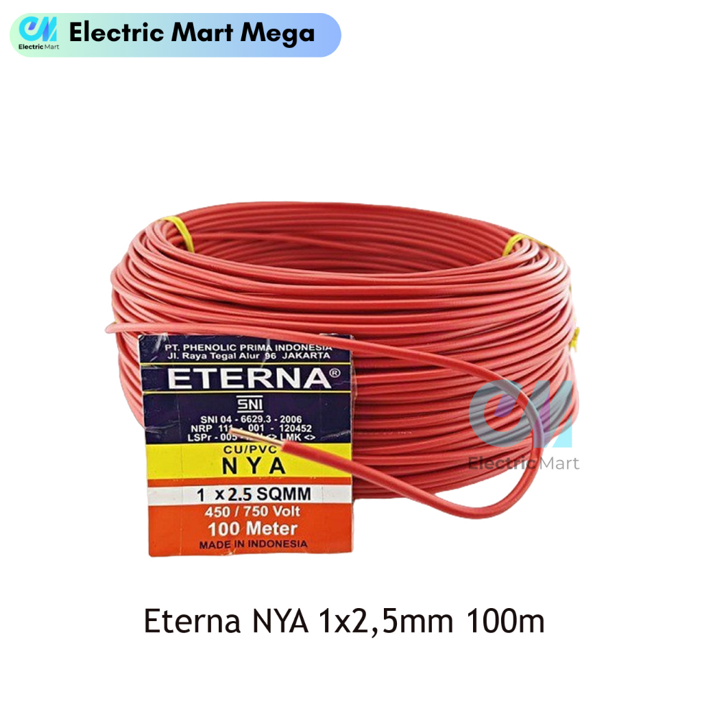 Jual Eterna Nya X Roll Meter Kabel Listrik Tembaga Kawat Tunggal Engkel Shopee Indonesia