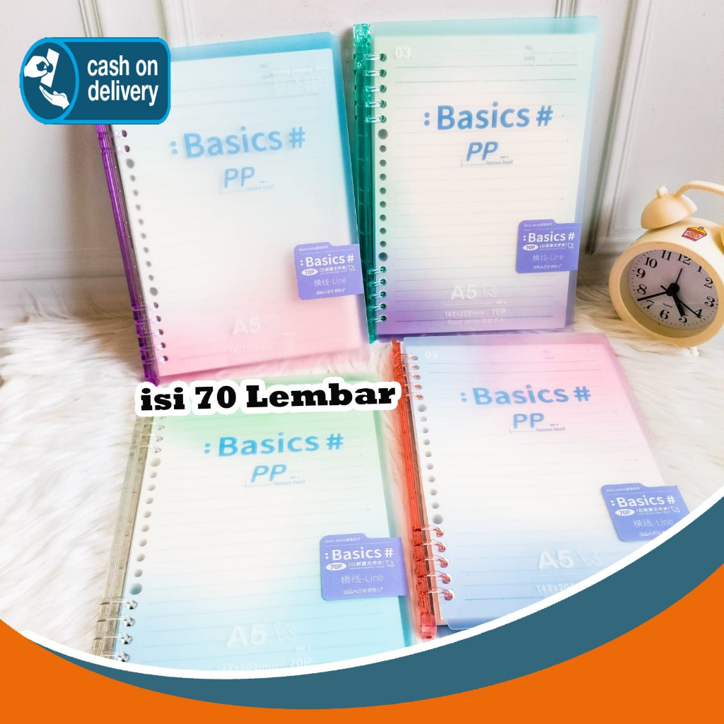 Jual Binder note book A5 (70 Lembar) Garis plastik warna Gradasi A5 uk ...