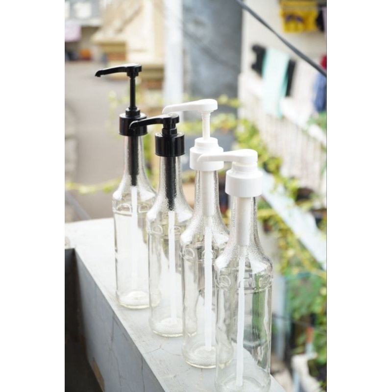 Jual Botol kaca 700ml dan pump syrup(6 Botol+6pump Syrup) | Shopee ...