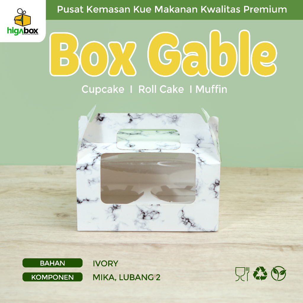 Jual Gable Box / Gable Box Bolu Gulung / Kotak Kue / Box Makanan / Dus