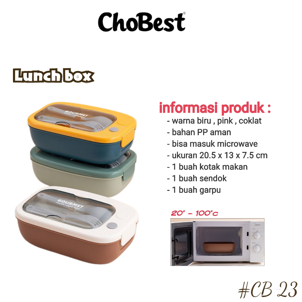 Jual [GRATIS SENDOK GARPU]CHOBEST Lunch Box Set / Kotak Bekal Anak Lucu