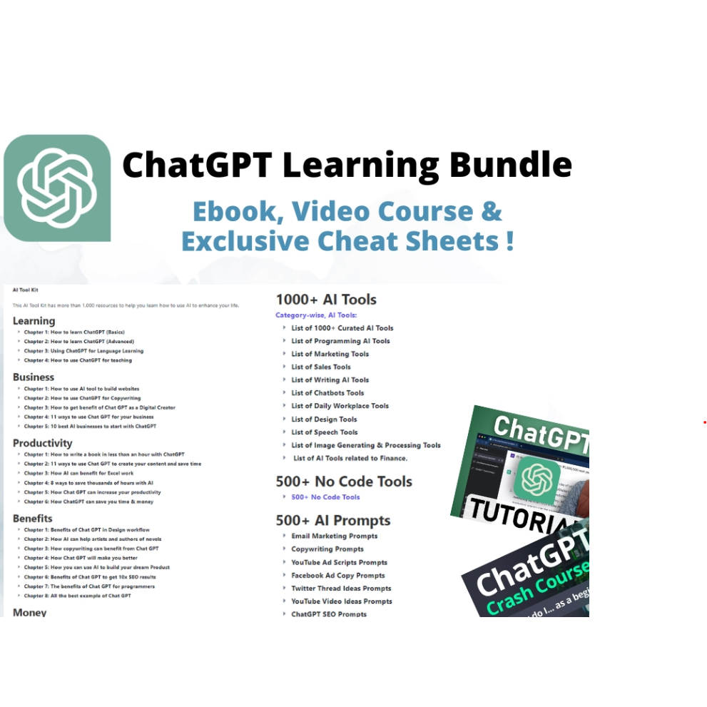 Jual ChatGPT Learning Resources Bundling - Video Lessons, E3-Book ...