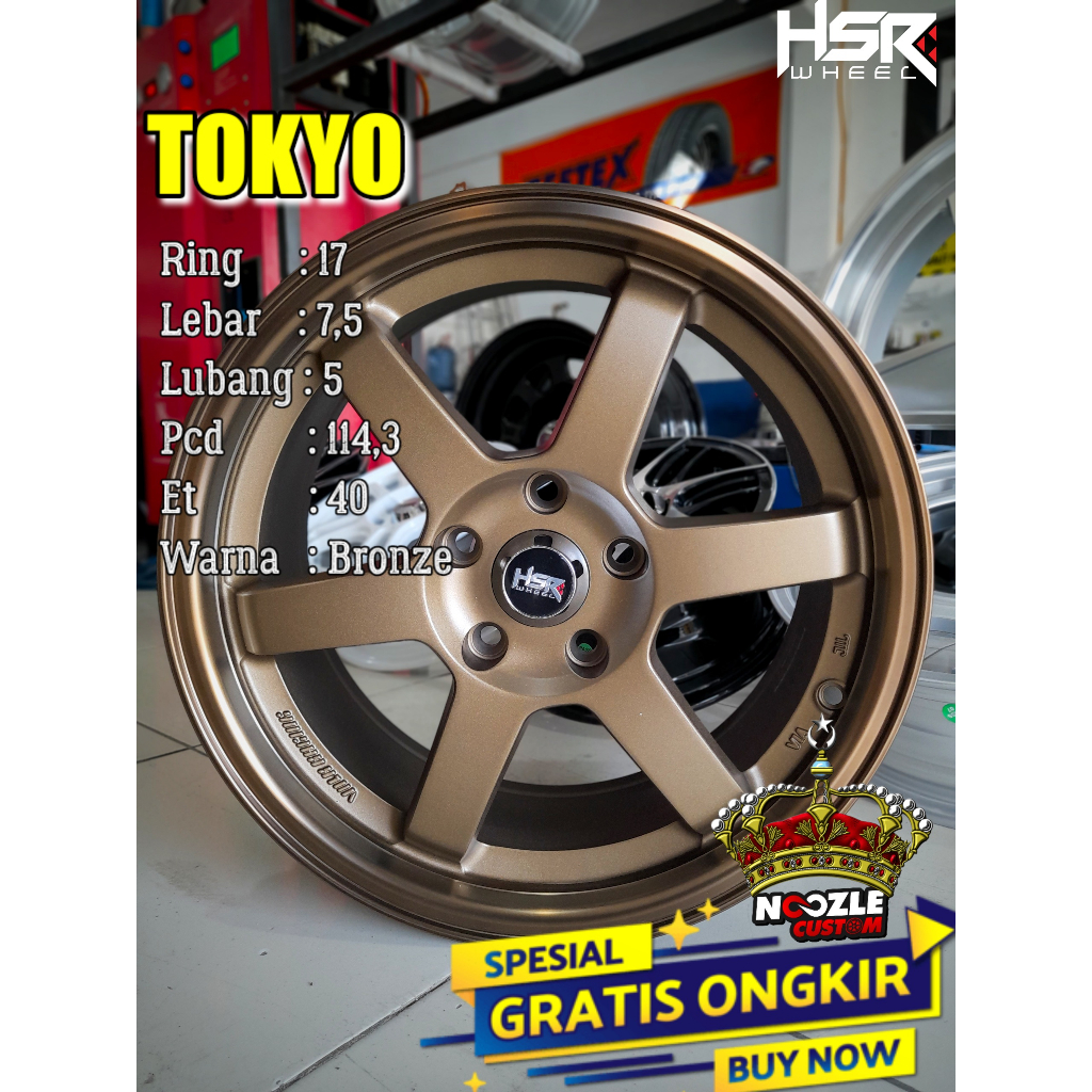 Jual VELG MOBIL PALANG 6 LUBANG 5 TYPE HSR TOKYO PELEK RACING RING 17 ...