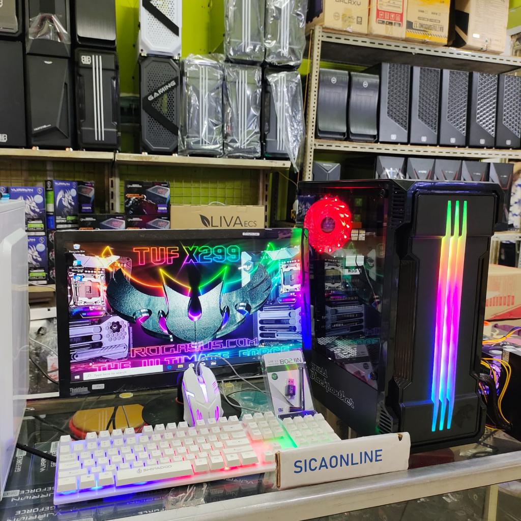 Jual Pc Gaming Core i7 ram 32 gb rtx 3050 8gb ssd 512 gb monitor 24