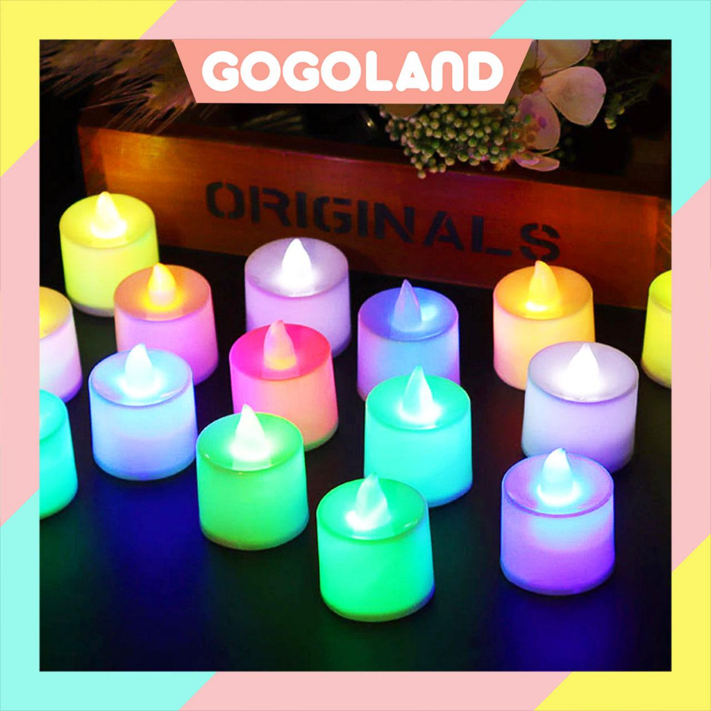 GOGOLAND E005 Lampu Lilin elektrik LED tanpa api mini menyala warna natal