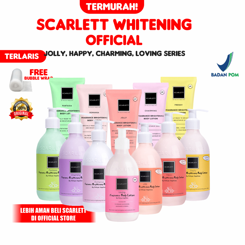 Jual Scarlett Whitening Body Lotion (COD) Jolly Romansa Charming Freshy Hand Handbody Series