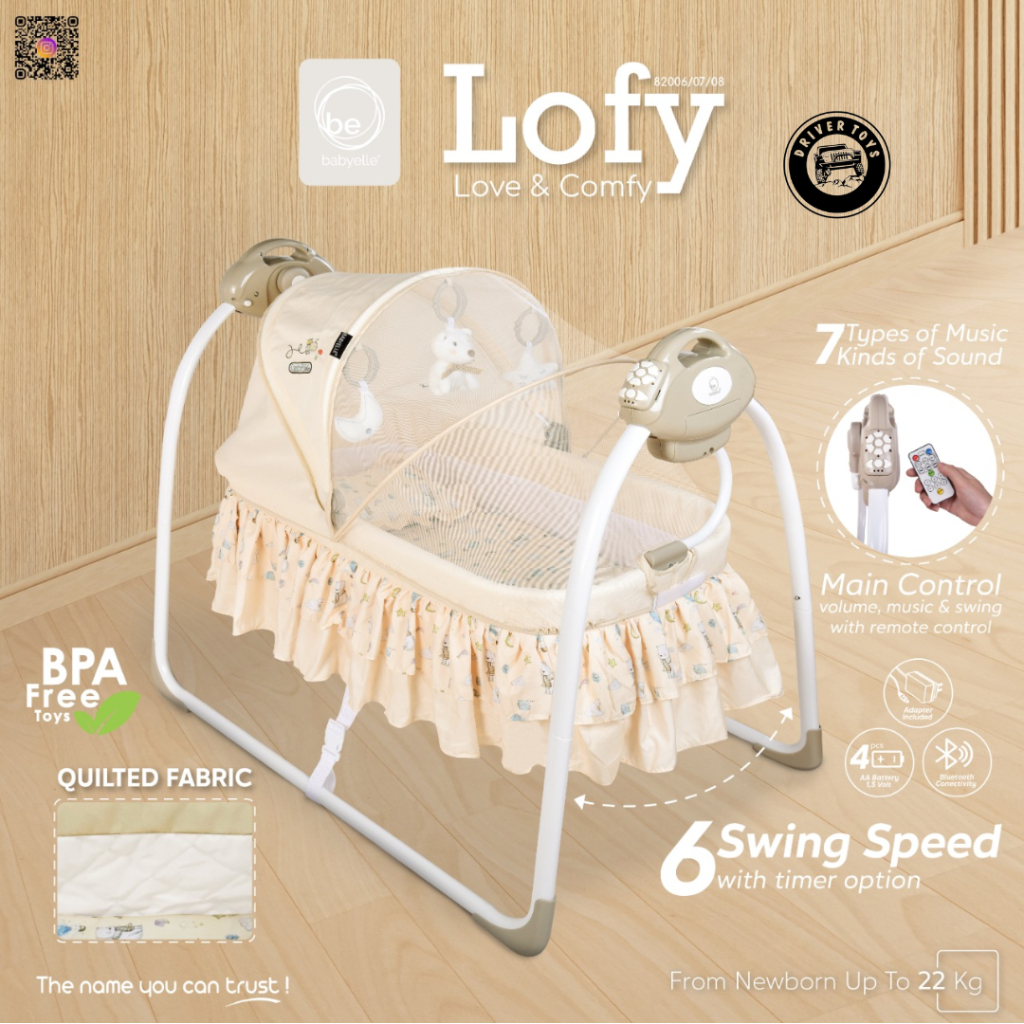 Jual BABY BOX BABYELLE LOFY AUTOMATIC CRADLE SWING 82006 7 8