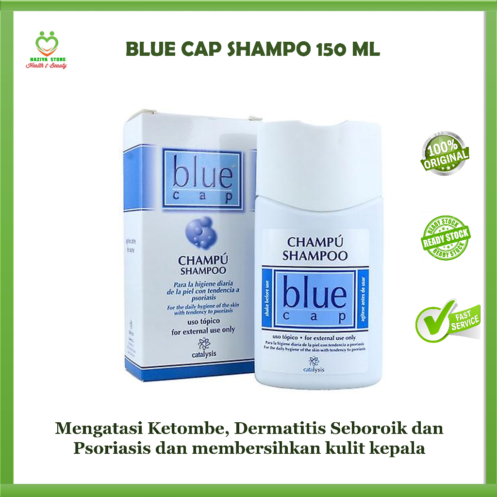 Jual BLUE CAP SHAMPOO 150 ML UNTUK KETOMBE, DERMATITIS , PSORIASIS