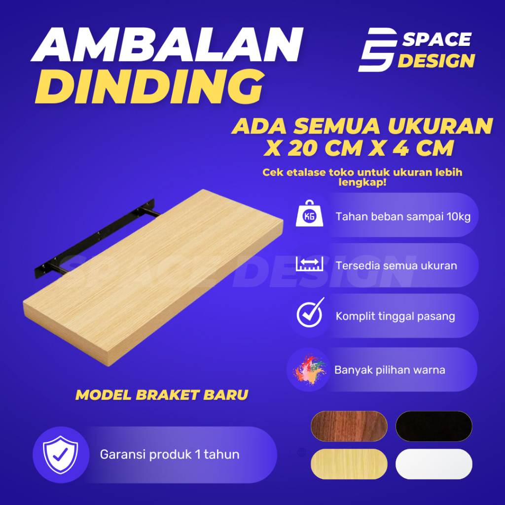Jual Rak Ambalan Dinding Minimalis Hiasan Papan Hambalan Kayu Laci ...
