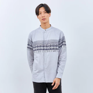 M231 Kemeja Pria Koko Panjang Abu 2848