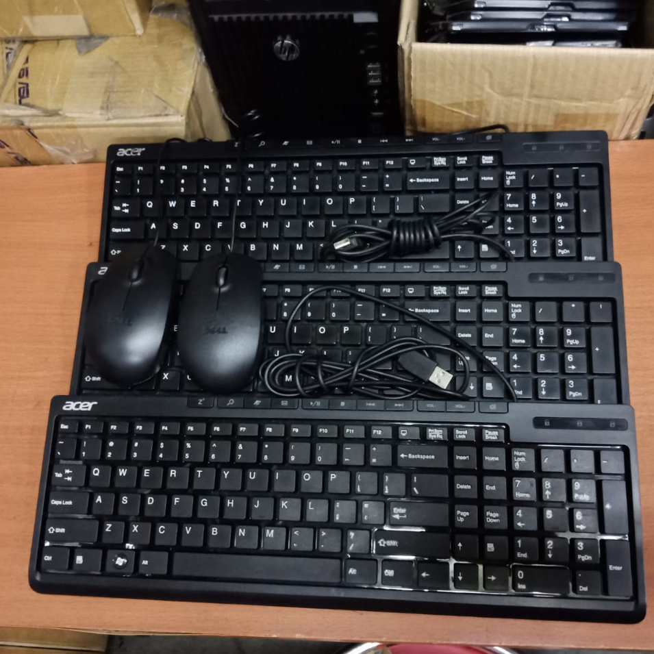 Jual Keyboard Mouse Usb Acer Slim second Original Black Bergaransi