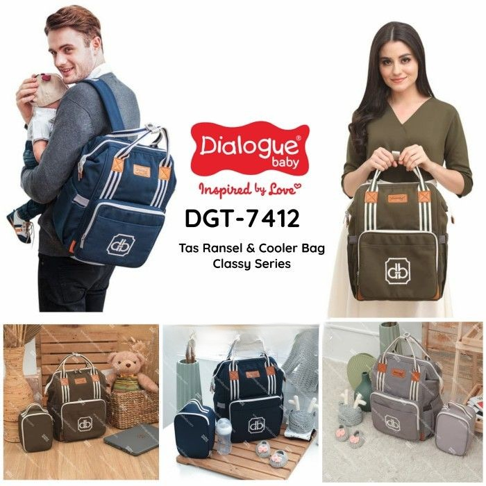 Jual Dialogue Baby Tas Ransel + Cooler Bag Classy Series DGT7412 Diaper