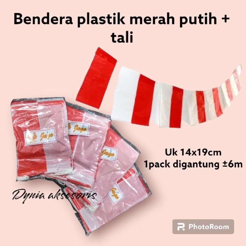 Jual Bendera Plastik Merah Putih Tali Meter Bendera Pajangan Agustus Umbul Umbul Agustusan