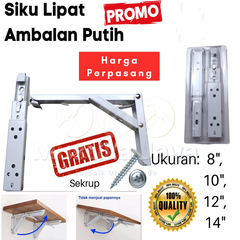 Jual Siku Meja Lipat Dinding Per Engsel Ambalan Rak Melayang Putih Sudut Besi Stainless Shopee